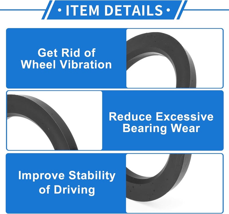 VekAuto 93.1mm to 66.1mm Car Wheel Hub Centric Rings Black Polycarbonate Wheels Center Shaft Shock Absorbing Hubrings 4 Pcs - Image 4